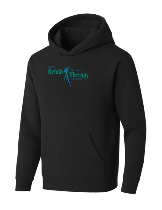 BELLA+CANVAS Black Sponge Fleece Pullover Hoodie w/Sports Rehab Logo