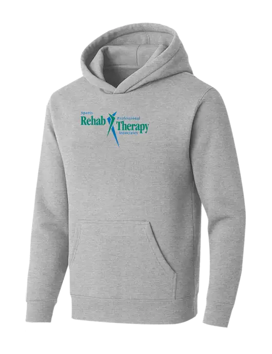 BELLA+CANVAS Light Grey Heather Sponge Fleece Pullover Hoodie w/Sports Rehab Logo