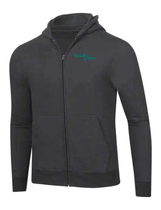 Charcoal 8.5 oz Ring Spun Zip Hooded Sweatshirt w/Sports Rehab Logo