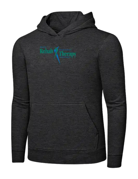 Dark Heather Grey 7.8 oz Ring Spun Hooded Sweatshirt w/Sports Rehab Logo