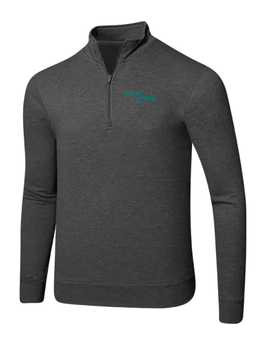 Dark Heather Grey 8.5 oz Ring Spun 1/4 Zip Pullover Sweatshirt w/Sports Rehab Logo