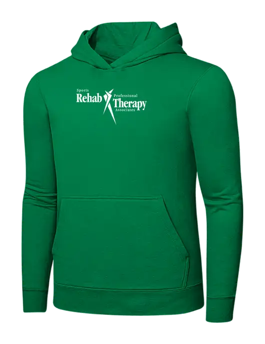 Dark Kelly Green 7.8 oz Ring Spun Hooded Sweatshirt w/Sports Rehab Logo