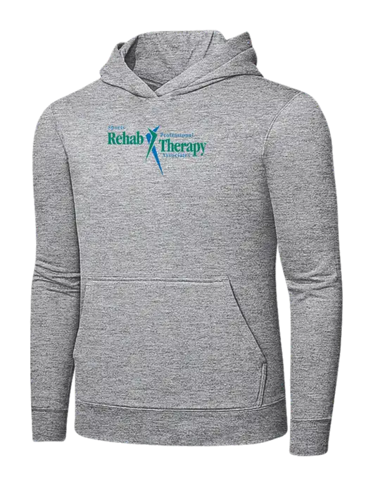 Light Grey Heather 7.8 oz Ring Spun Hooded Sweatshirt w/Sports Rehab Logo