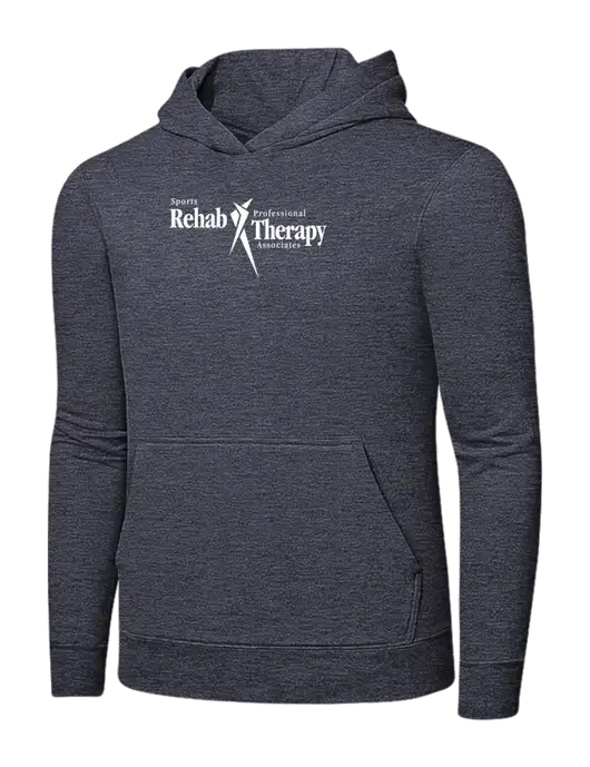 Heather Navy 7.8 oz Ring Spun Hooded Sweatshirt w/Sports Rehab Logo
