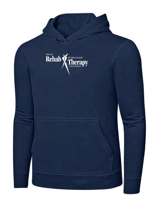 Navy 7.8 oz Ring Spun Hooded Sweatshirt w/Sports Rehab Logo