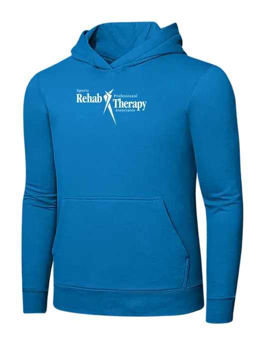 Medium Dark Sapphire 7.8 oz Ring Spun Hooded Sweatshirt w/Sports Rehab Logo
