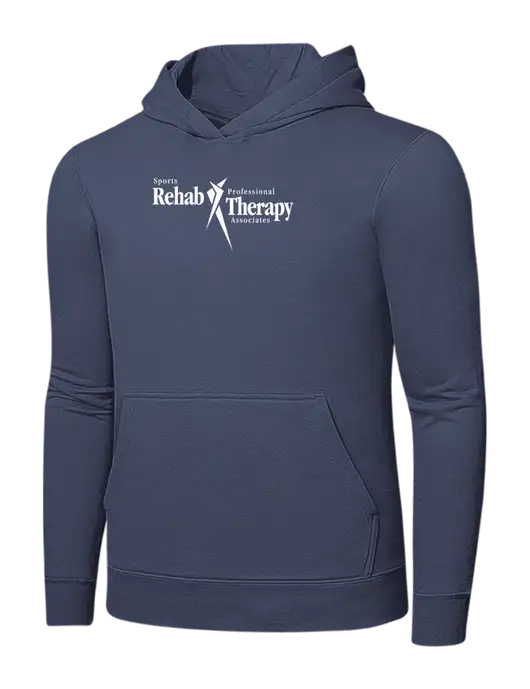 Steel Blue 7.8. oz Ring Spun Hooded Sweatshirt w/Sports Rehab Logo