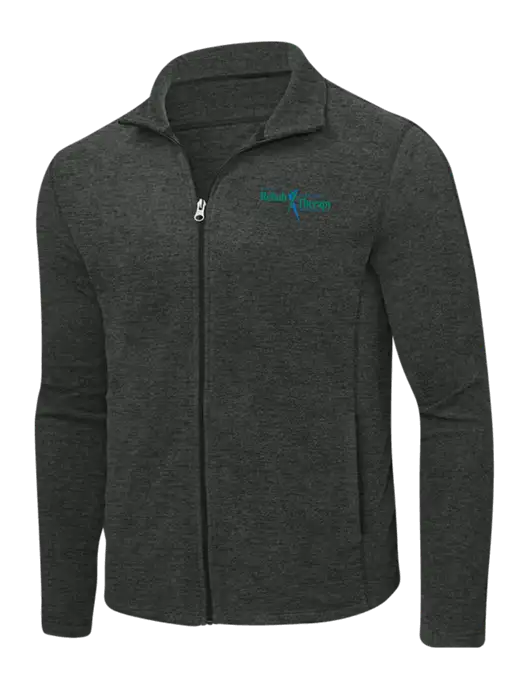 Charcoal Heather Microfleece Full-Zip Jacket w/Sports Rehab Logo