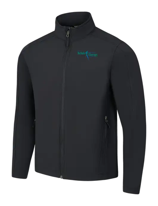Black Core Soft Shell Jacket w/Sports Rehab Logo