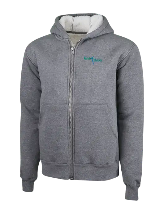 Cornerstone Grey Heather Heavyweight Sherpa Lined Hooded Fleece Jacket w/Sports Rehab Logo