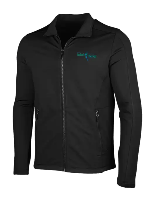 Deep Black Grid Fleece Jacket w/Sports Rehab Logo