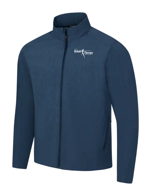 Navy Heather Core Soft Shell Jacket w/Sports Rehab Logo