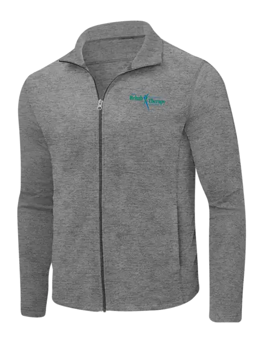 Medium Grey Heather Microfleece Full-Zip Jacket w/Sports Rehab Logo