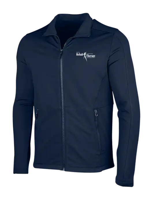 Navy Grid Fleece Jacket w/Sports Rehab Logo