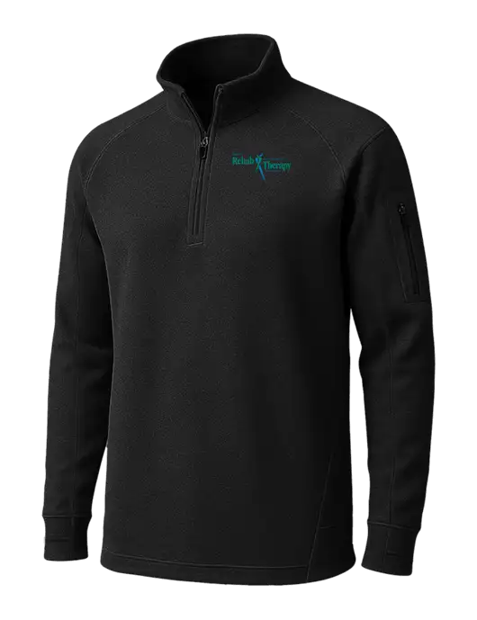 Black Tech Fleece 1/4 Zip Pullover w/Sports Rehab Logo