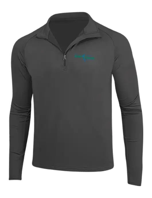 Charcoal Grey Sport Wick Stretch 1/4 Zip Pullover w/Sports Rehab Logo