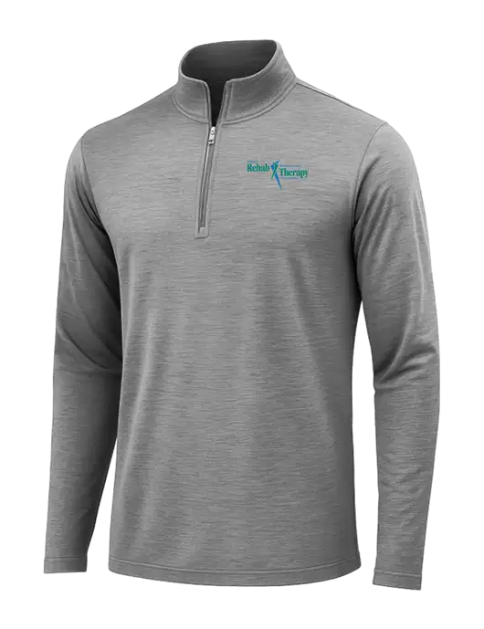Dark Grey Heather Posicharge Tri-Blend Wicking 1/4 Zip Pullover w/Sports Rehab Logo