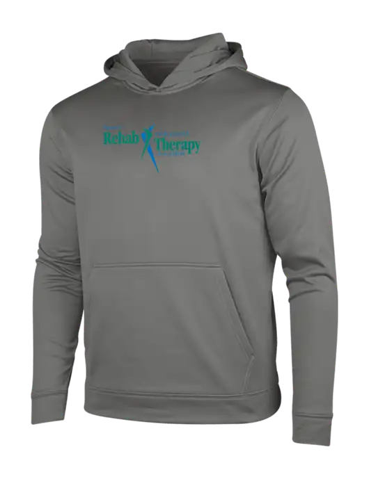 Dark Smoke Grey Sport-Wick Fleece Hooded Pullover w/Sports Rehab Logo