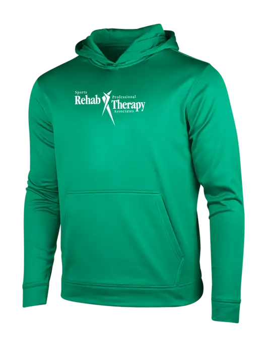 Kelly Green Sport-Wick Fleece Hooded Pullover w/Sports Rehab Logo