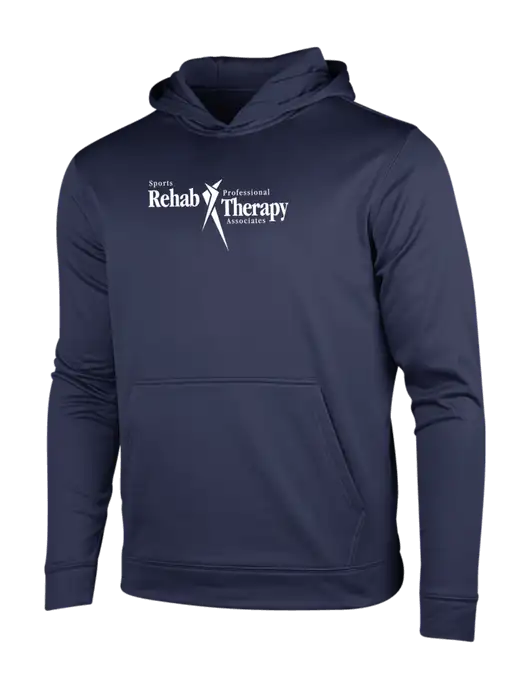 Navy Sport-Wick Fleece Hooded Pullover w/Sports Rehab Logo