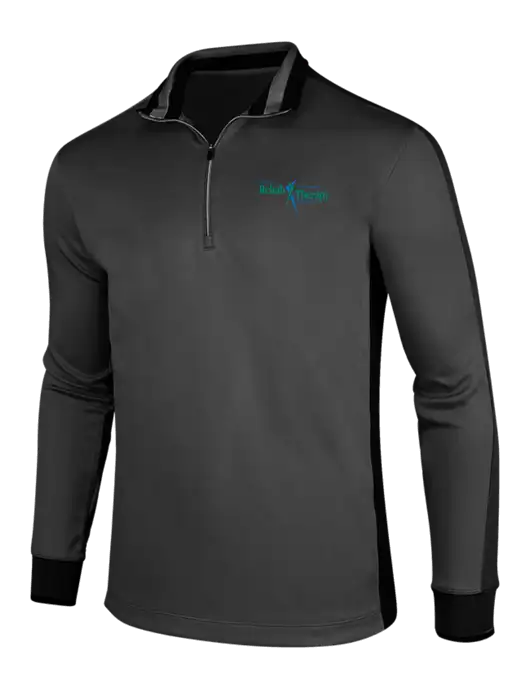 NIKE Anthracite Heather/Black Dry-Fit 1/2 Zip Cover-Up w/Sports Rehab Logo
