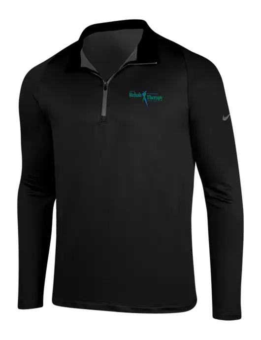 NIKE Black/Dark Grey Dry-Fit Stretch 1/2 Zip Cover-Up w/Sports Rehab Logo