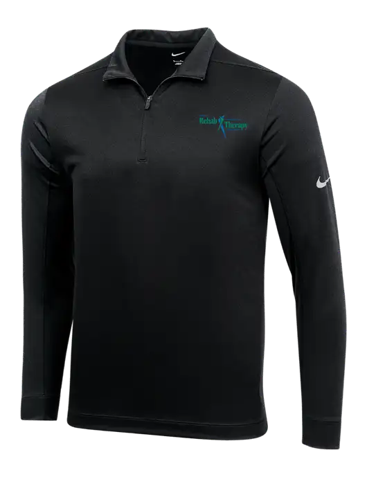 NIKE Black Dry 1/2 Zip Cover-Up w/Sports Rehab Logo