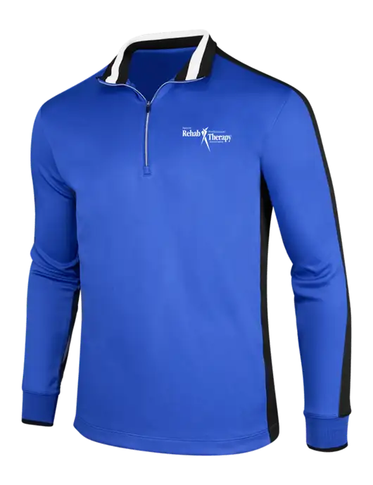 NIKE Game Royal/Black/White Dry-Fit 1/2 Zip Cover-Up w/Sports Rehab Logo