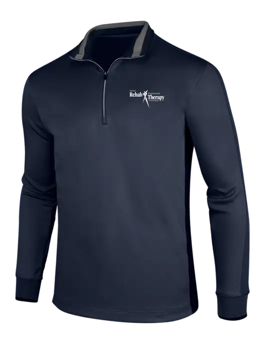 NIKE Midnight Navy Heather/Midnight Navy Dry-Fit 1/2 Zip Cover-Up w/Sports Rehab Logo