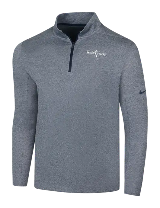 NIKE Navy Heather Dry 1/2 Zip Cover-Up w/Sports Rehab Logo