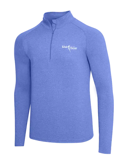 Royal Heather Sport Wick Stretch 1/4 Zip Pullover w/Sports Rehab Logo