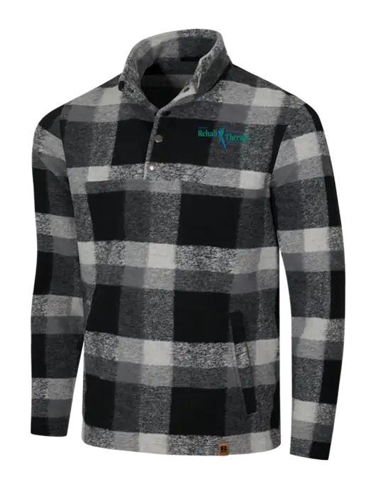 Russell Outdoors Black/White Plaid Basin Snap Pullover w/Sports Rehab Logo