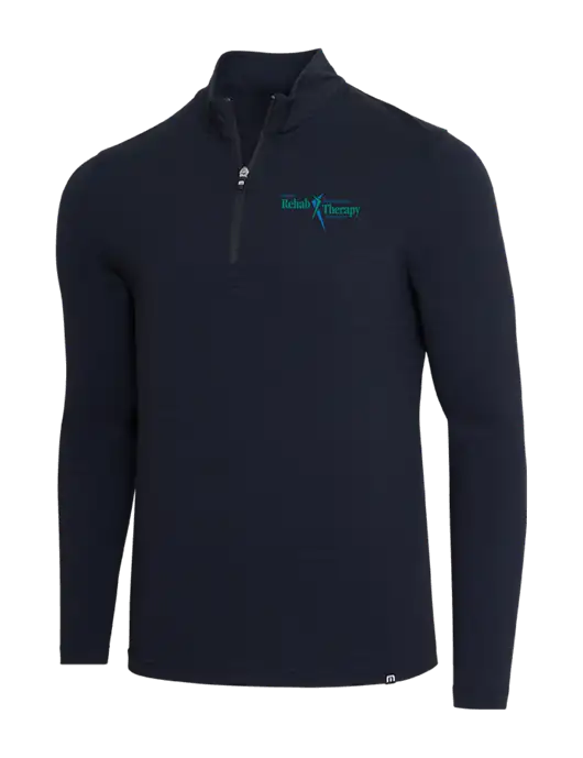 TravisMathew Black Crestview 1/4 Zip w/Sports Rehab Logo