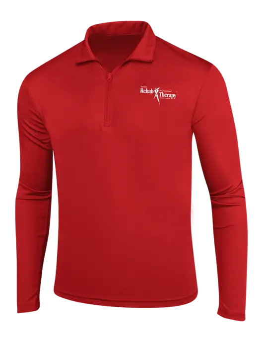 Red PosiCharge Competitor 1/4 Zip Pullover w/Sports Rehab Logo