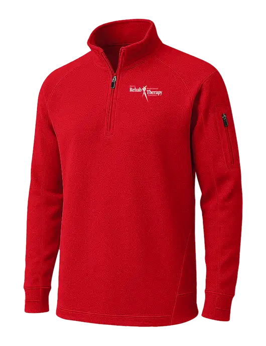 True Red Tech Fleece 1/4 Zip Pullover w/Sports Rehab Logo