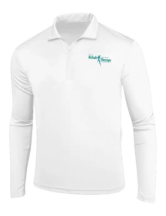 White PosiCharge Competitor 1/4 Zip Pullover w/Sports Rehab Logo