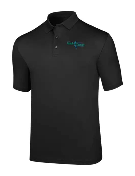 Callaway Opti-Dri Black Chev Polo w/Sports Rehab Logo