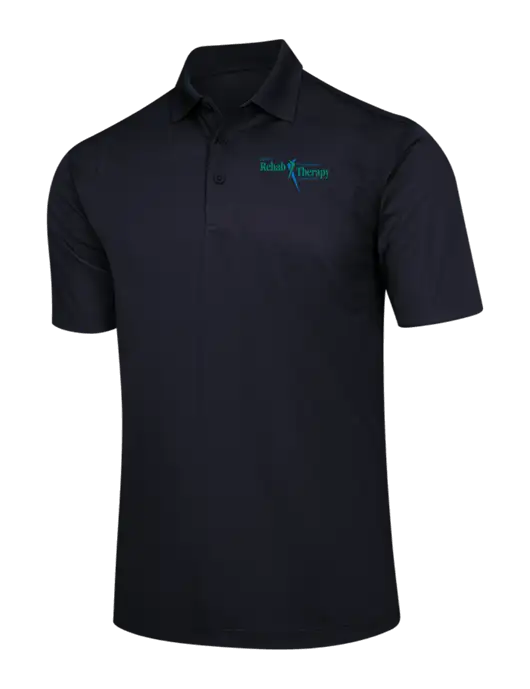 Black Micropique Sport-Wick Polo w/Sports Rehab Logo