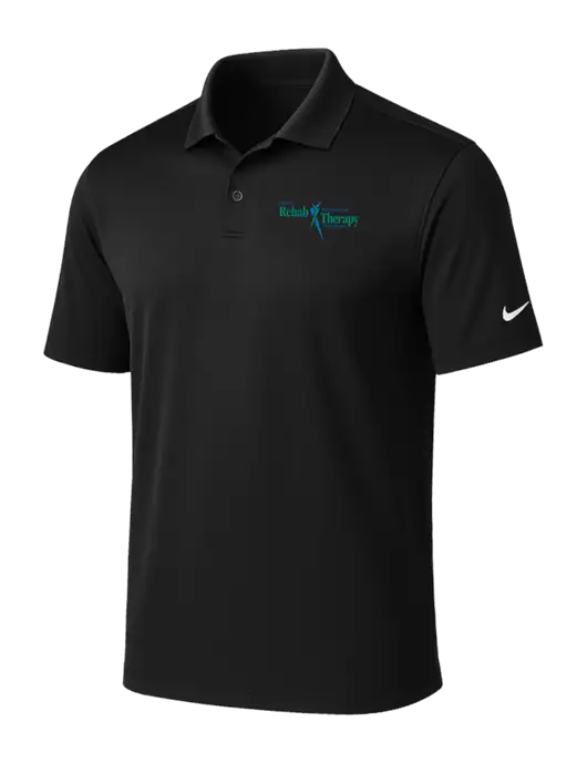 NIKE Black Victory Solid Polo w/Sports Rehab Logo