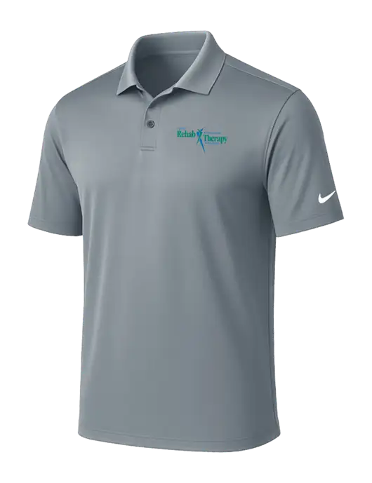 NIKE Medium Grey Victory Solid Polo w/Sports Rehab Logo