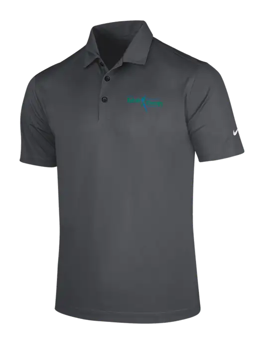 NIKE Dark Grey Dri-Fit Vertical Mesh Polo w/Sports Rehab Logo