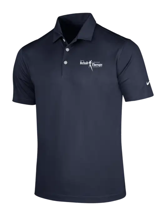 NIKE Dark Navy Dri-Fit Vertical Mesh Polo w/Sports Rehab Logo