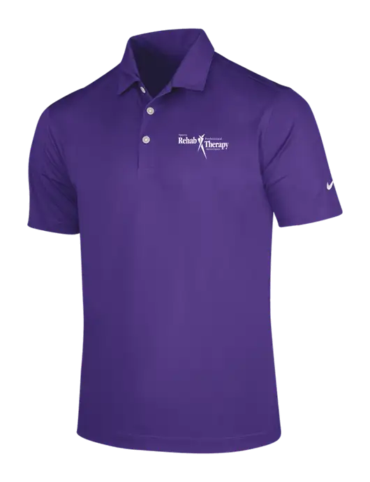 NIKE Purple Dri-Fit Vertical Mesh Polo w/Sports Rehab Logo