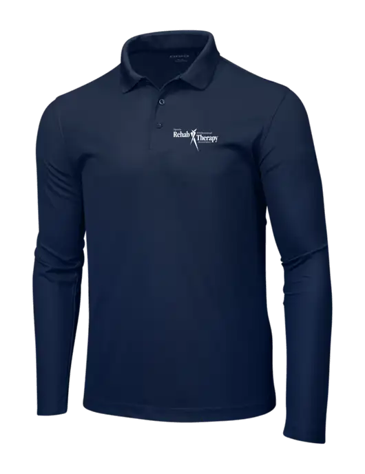 OGIO Navy Caliber 2.0 Long Sleeve Polo w/Sports Rehab Logo