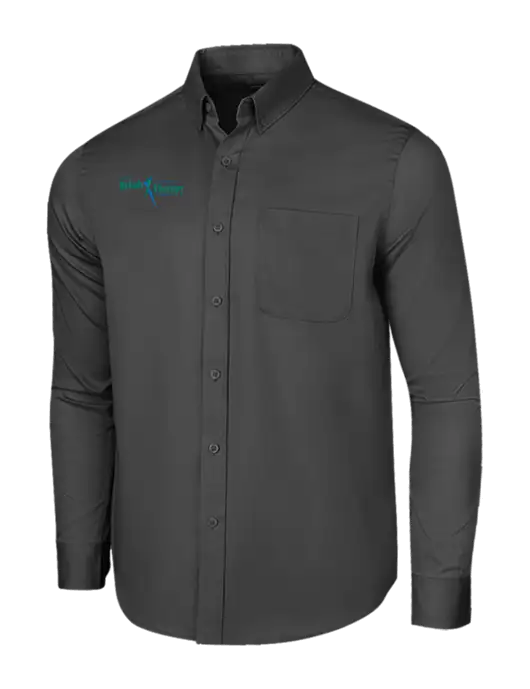 Long Sleeve Dark Grey Superpro React Twill Shirt w/Sports Rehab Logo