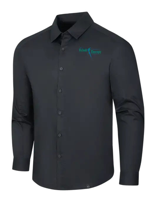 OGIO Black Commuter Woven Shirt w/Sports Rehab Logo