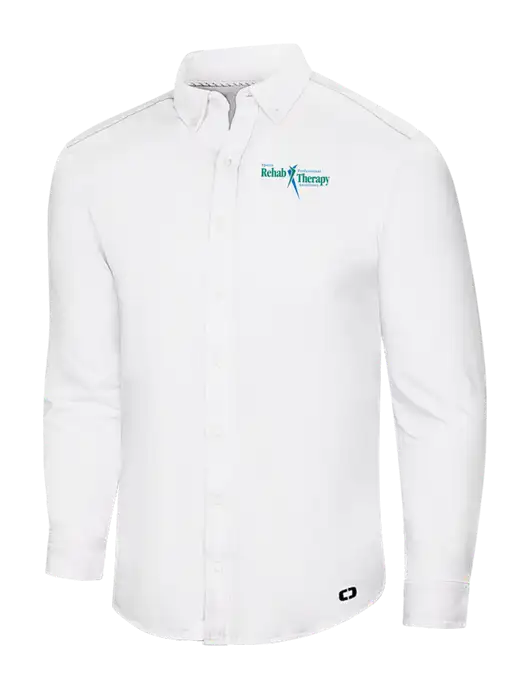 OGIO Bright White Modern Code Stretch Button-Up Shirt w/Sports Rehab Logo