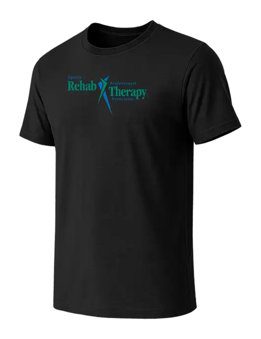 BELLA+CANVAS Black CVC Short Sleeve Tee w/Sports Rehab Logo