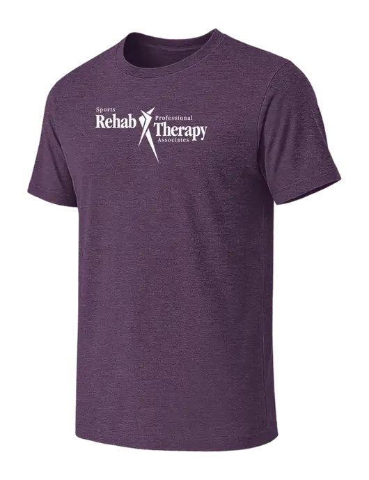 BELLA+CANVAS Heather Purple CVC Short Sleeve Tee w/Sports Rehab Logo
