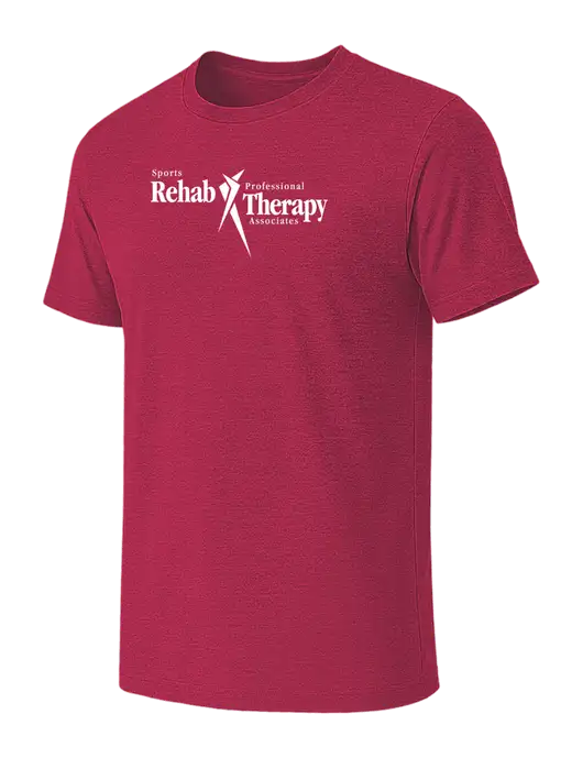 BELLA+CANVAS Heather Raspberry CVC Short Sleeve Tee w/Sports Rehab Logo